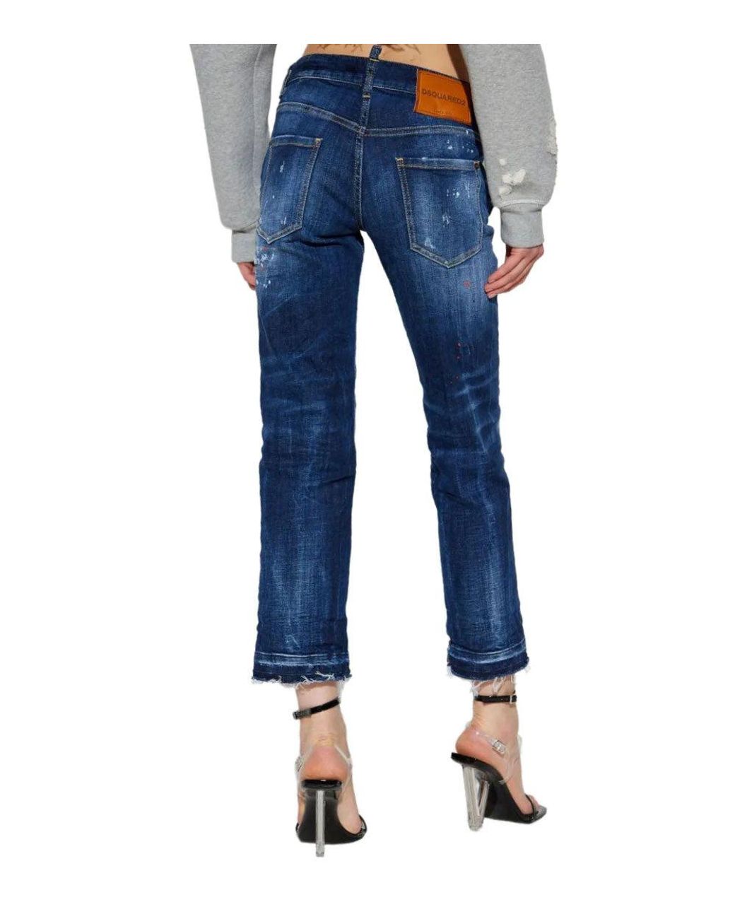 DSquared² Blue Straight Flat Front Pant