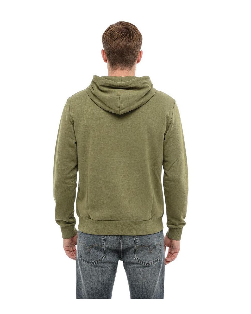 DIESEL Green Logo Regular Hoodie for men