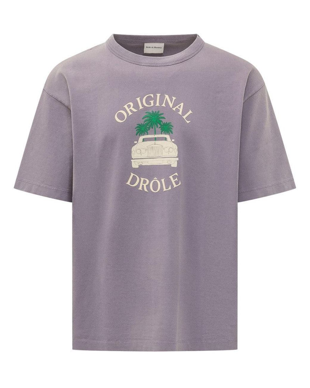 Drole de Monsieur Purple Light Graphic T-Shirt for men