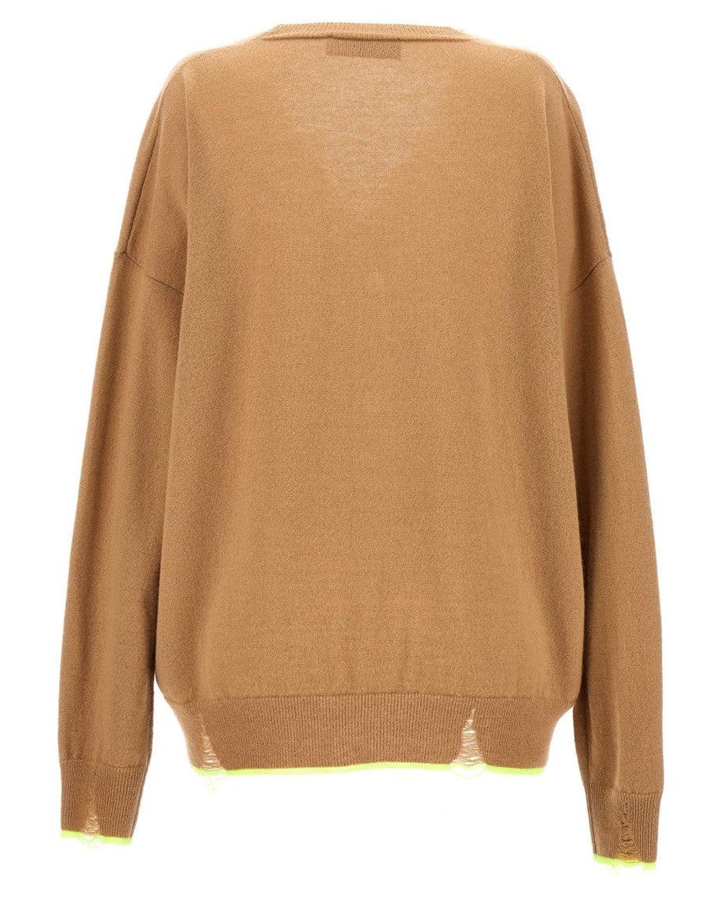 DSquared² Brown Solid V Neck Cardigan