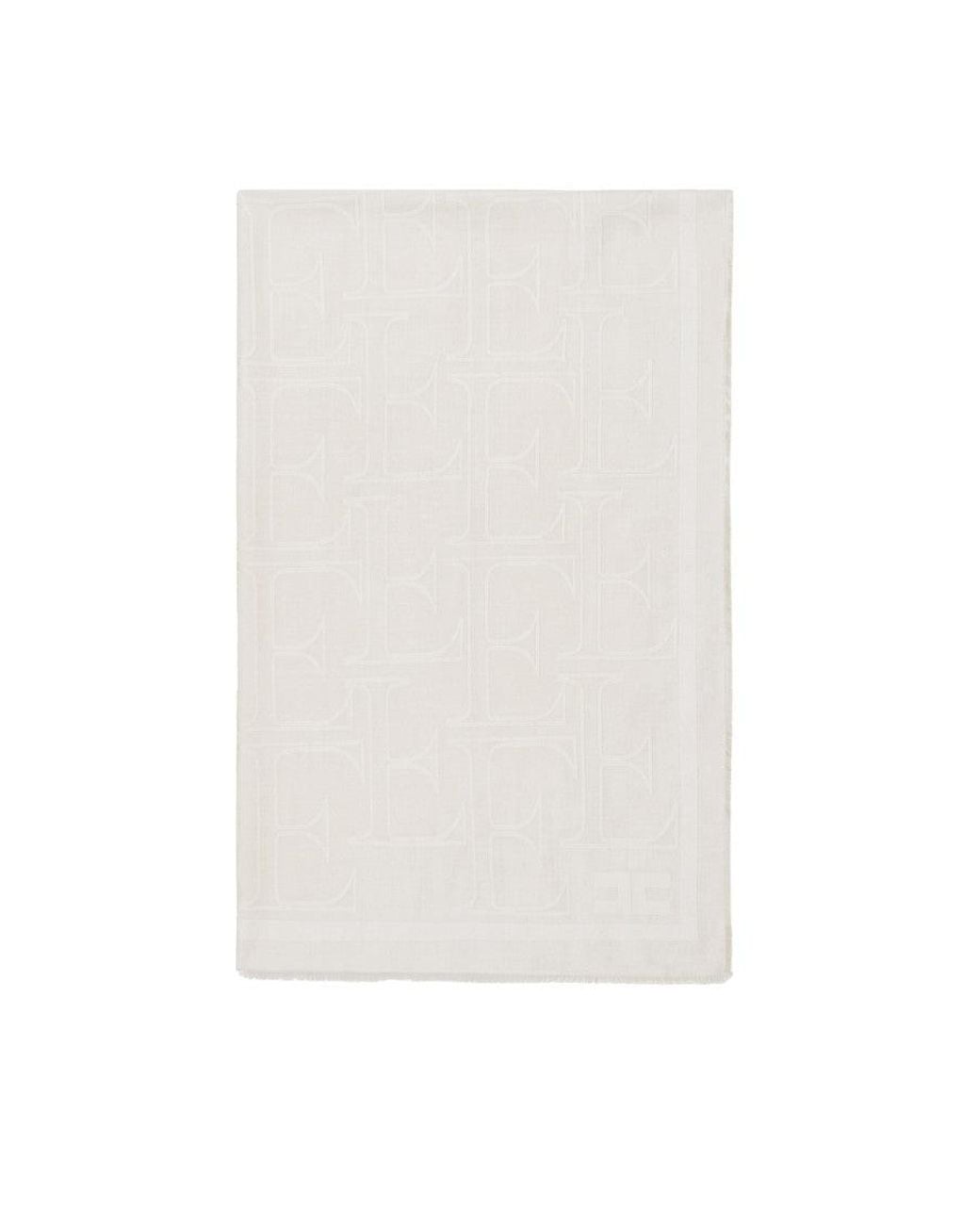 Elisabetta Franchi White Off Foulard Logo Scarves