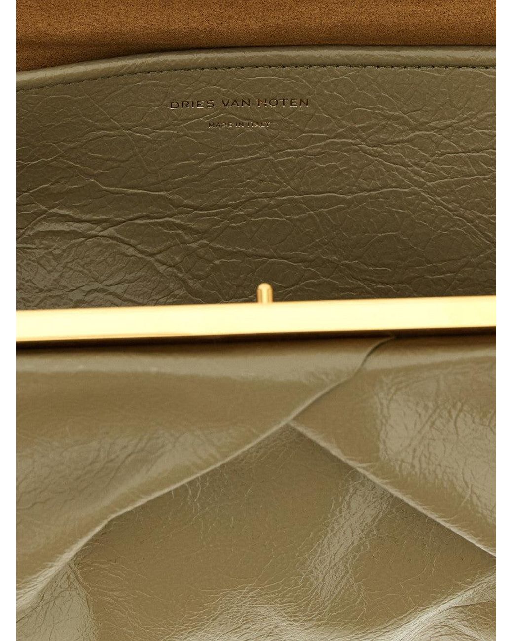 Dries Van Noten Green Crisp Clutch