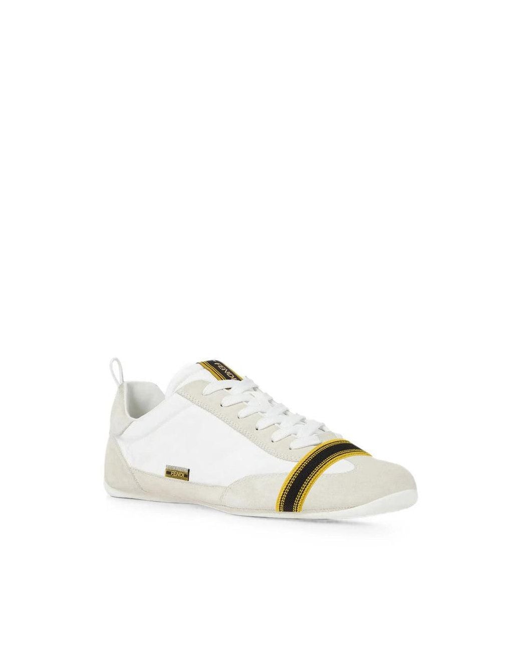 Fendi White Logo Wrap Sneakers for men