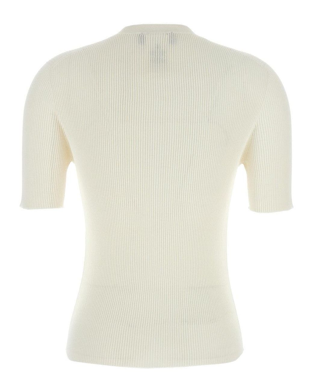 Fendi White Dévoré Logo Sweater