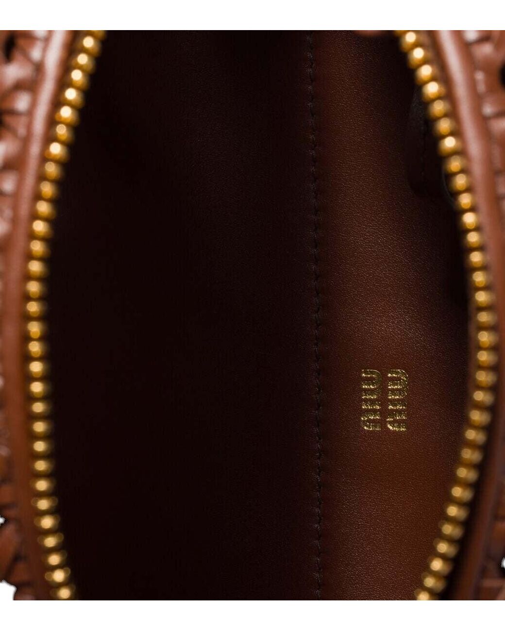 Miu Miu Brown Perforated Medium Shoulder Bag
