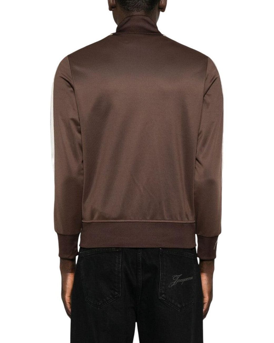 Palm Angels Brown Zip Up Track Jacket for men