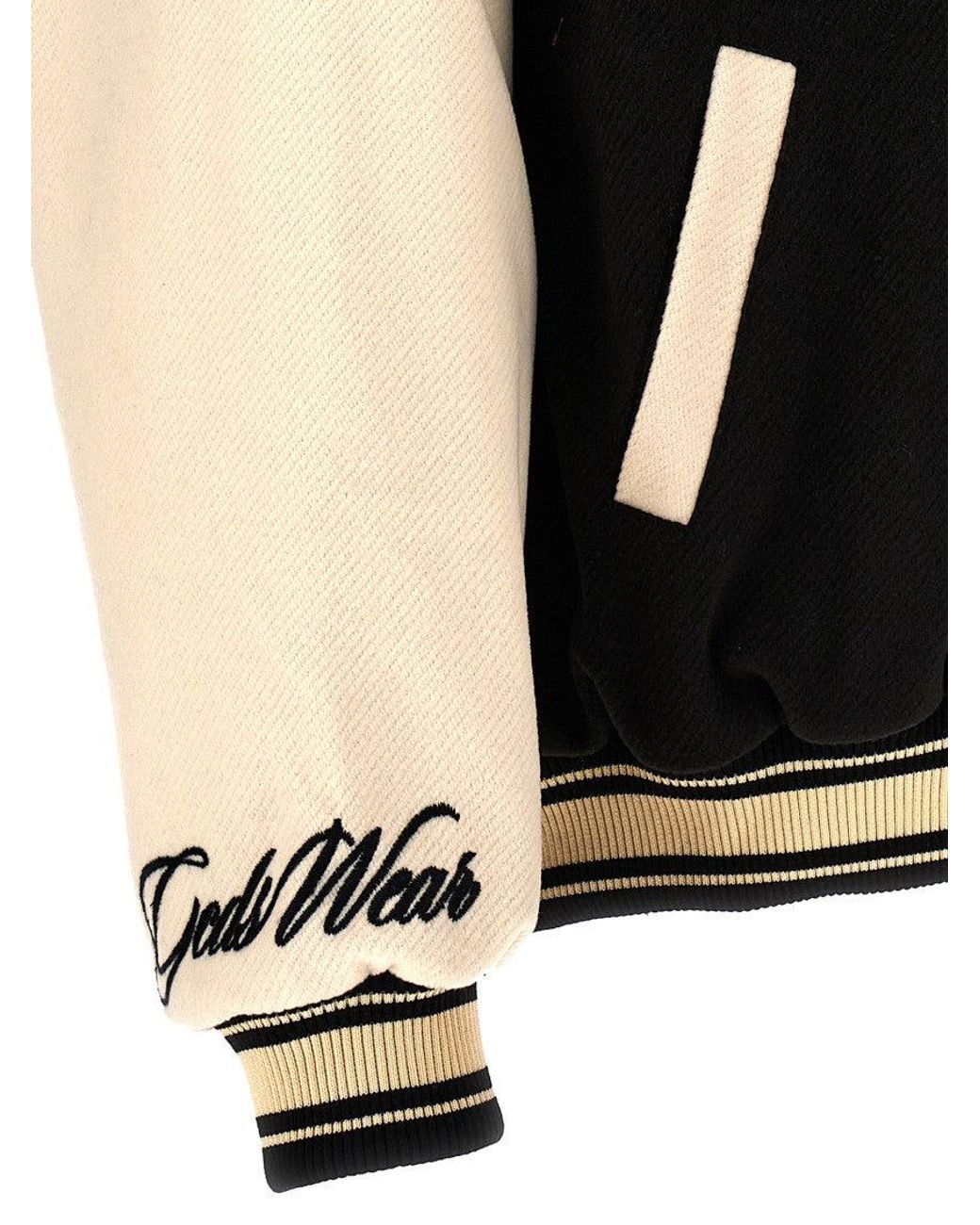 Gcds Black Logo Varsity Jacket for men
