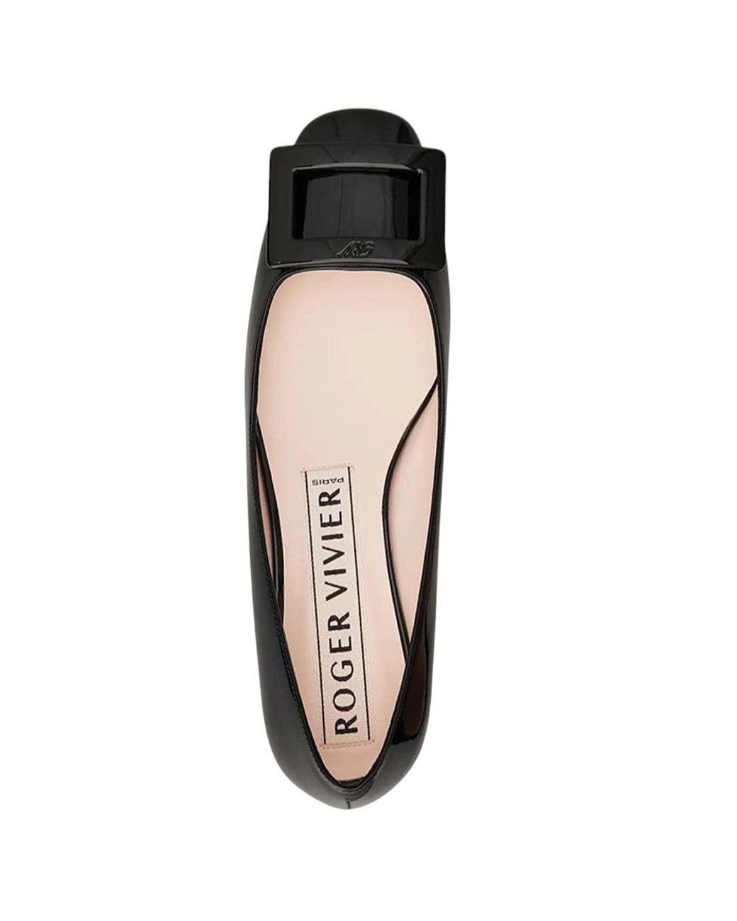 Roger Vivier Black Leather Ballet Flats
