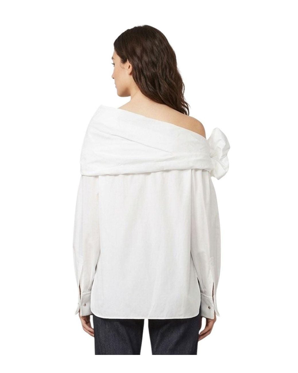 Max Mara White Off Shoulder Top