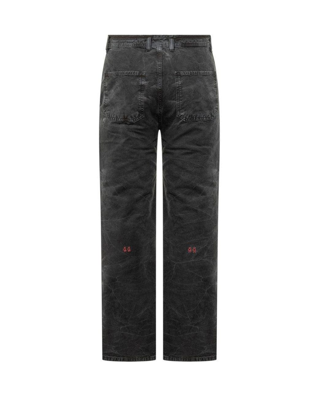44 Label Group Black Straight Flat Front Pants for men