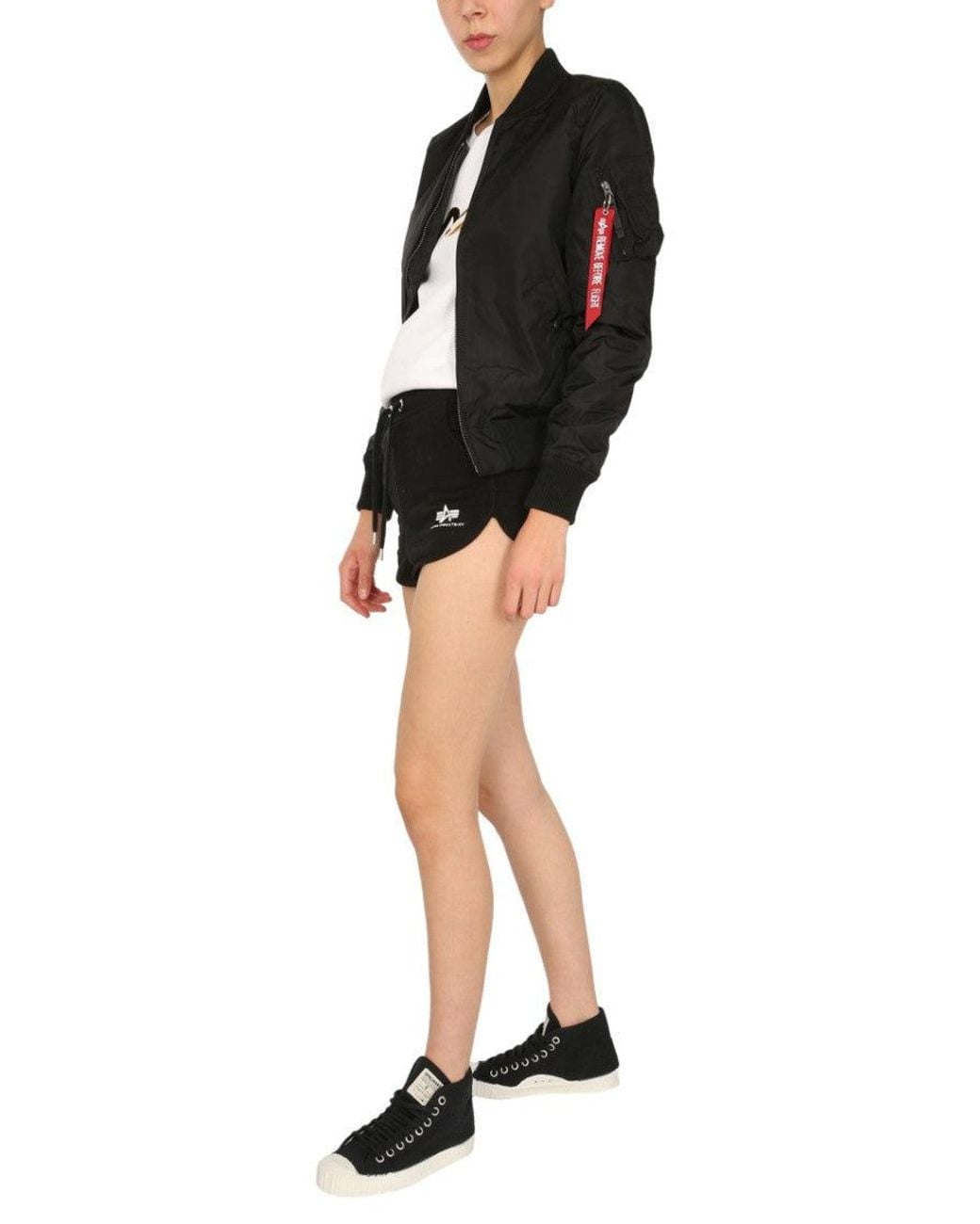 Alpha Industries Black Logo Shorts
