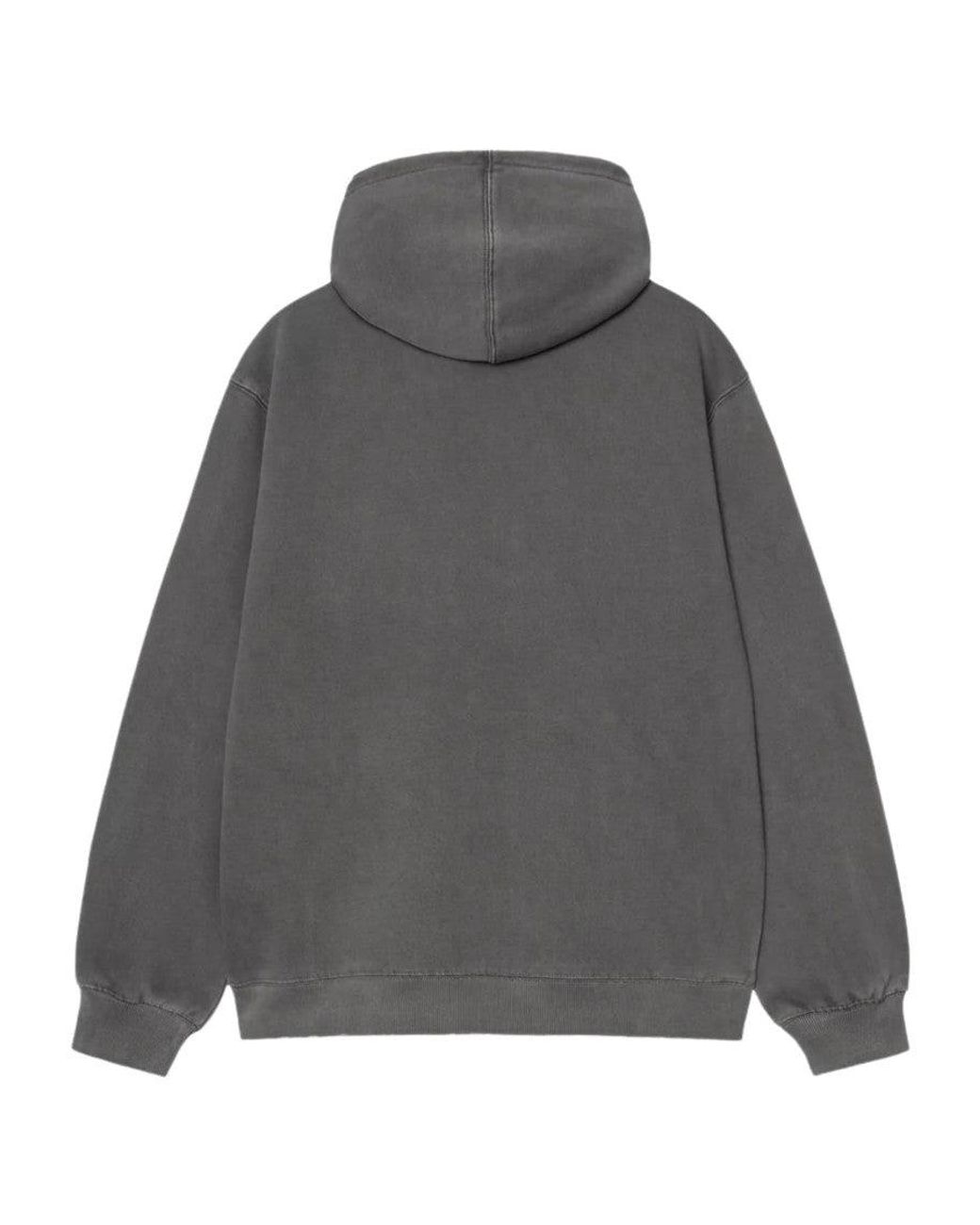 Carhartt Gray Logo Cotton Hoodie for men