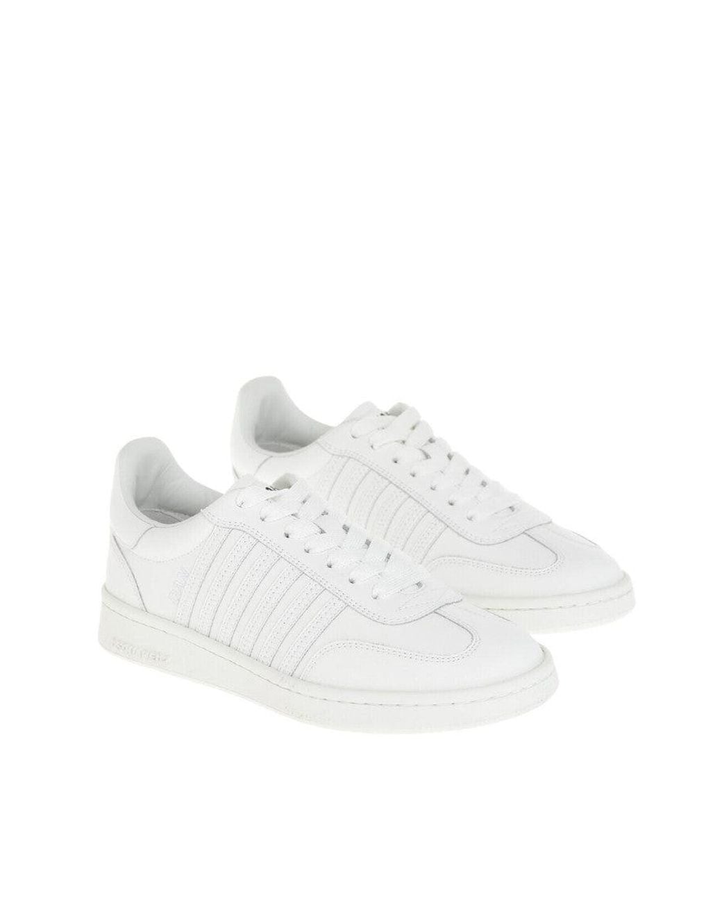 DSquared² White Perforated Boxer Sneakers