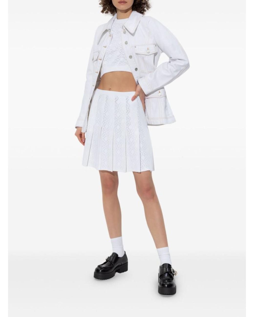 Givenchy White Pleated Skirt