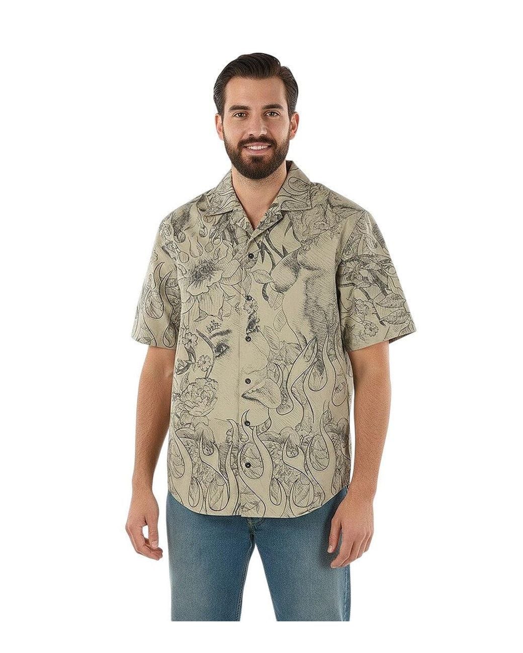 DSquared² Green Regular Printed Shirt for men