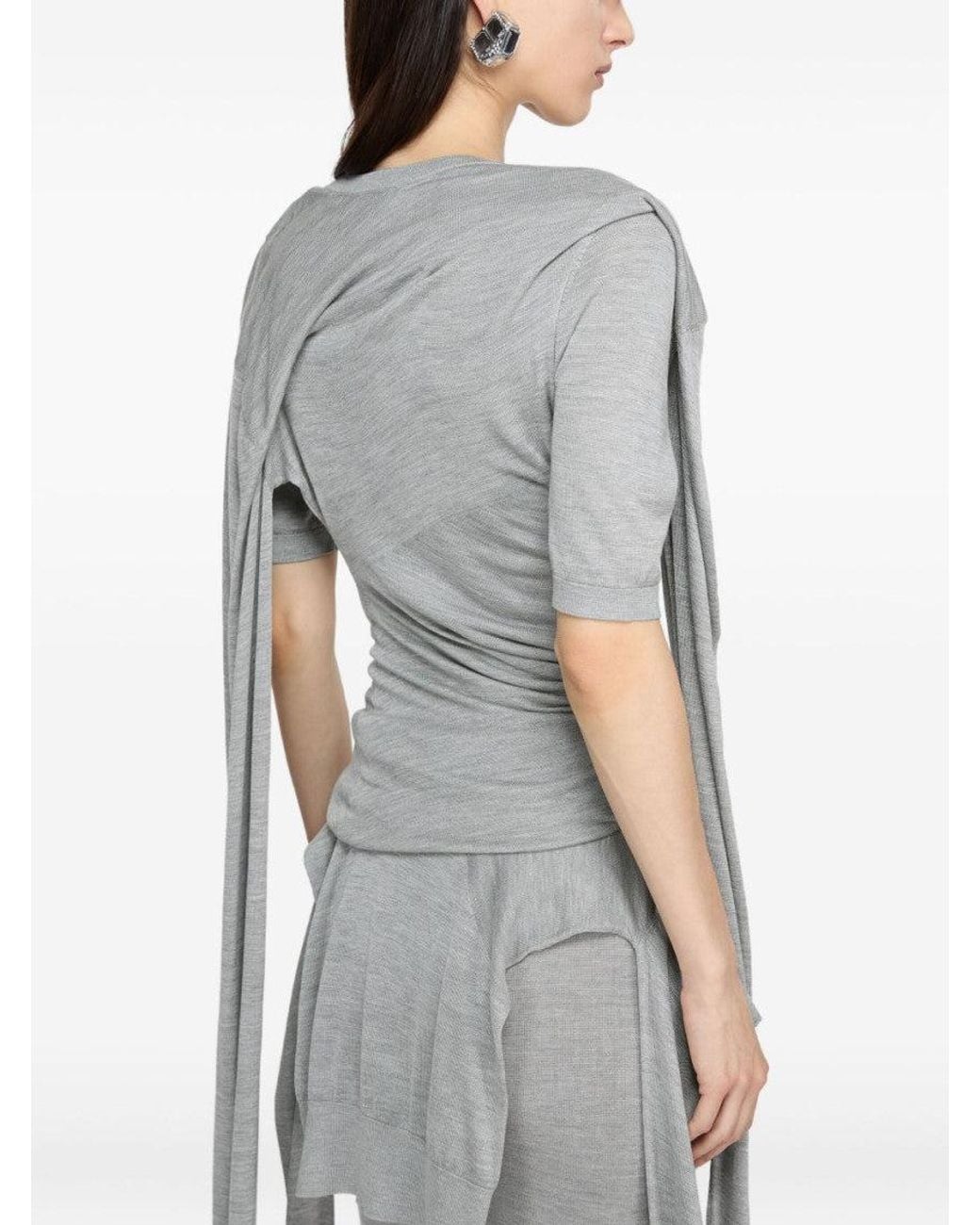 Acne Gray Asymmetrical Top