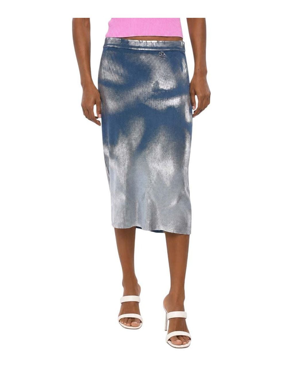 DIESEL Blue Calf Length Skirt