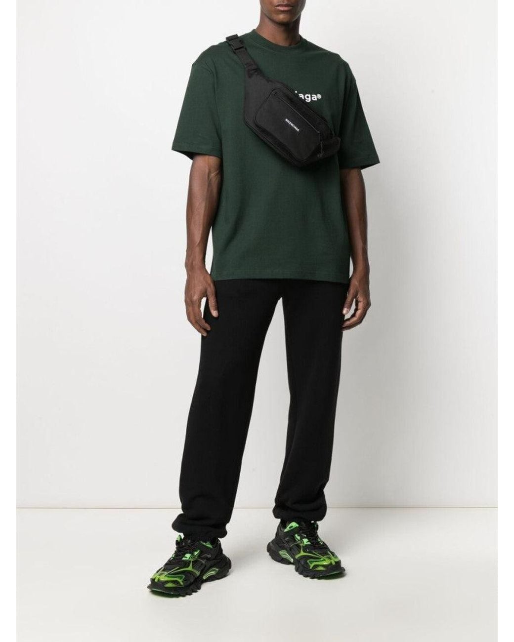 Balenciaga Black Explorer Recycled Nylon Belt Bag for men