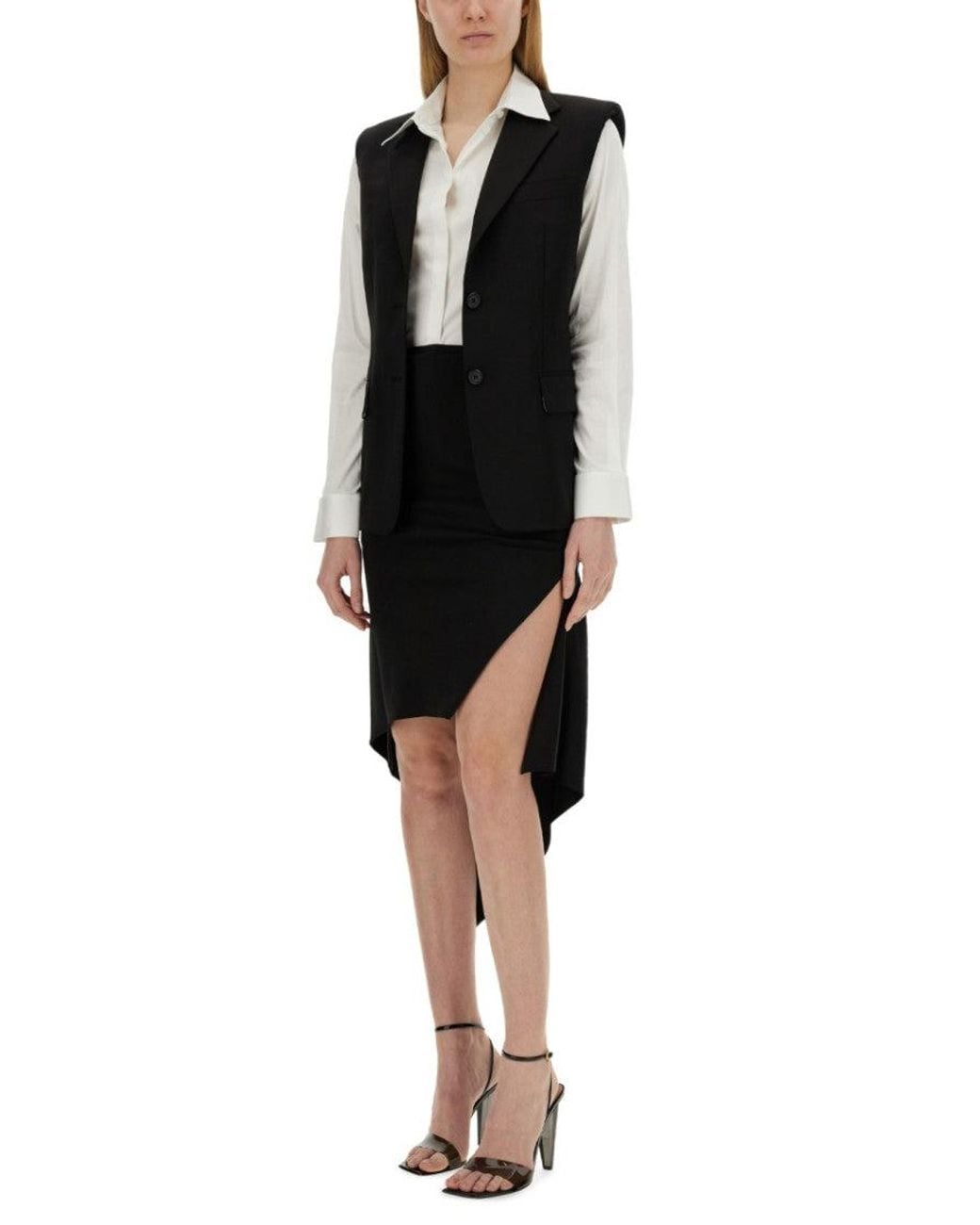 Helmut Lang Black Solid Notched Lapel Jacket
