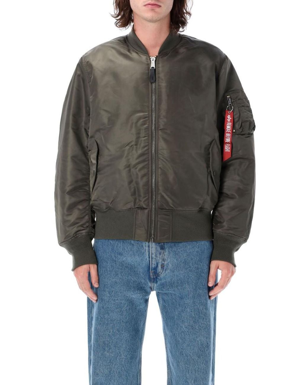 Alpha Industries Gray Reversible Bomber Jacket for men