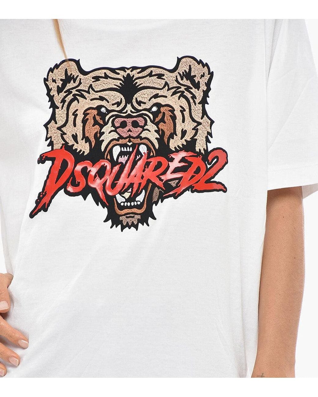 DSquared² White Graphic Crew Neck T-Shirt