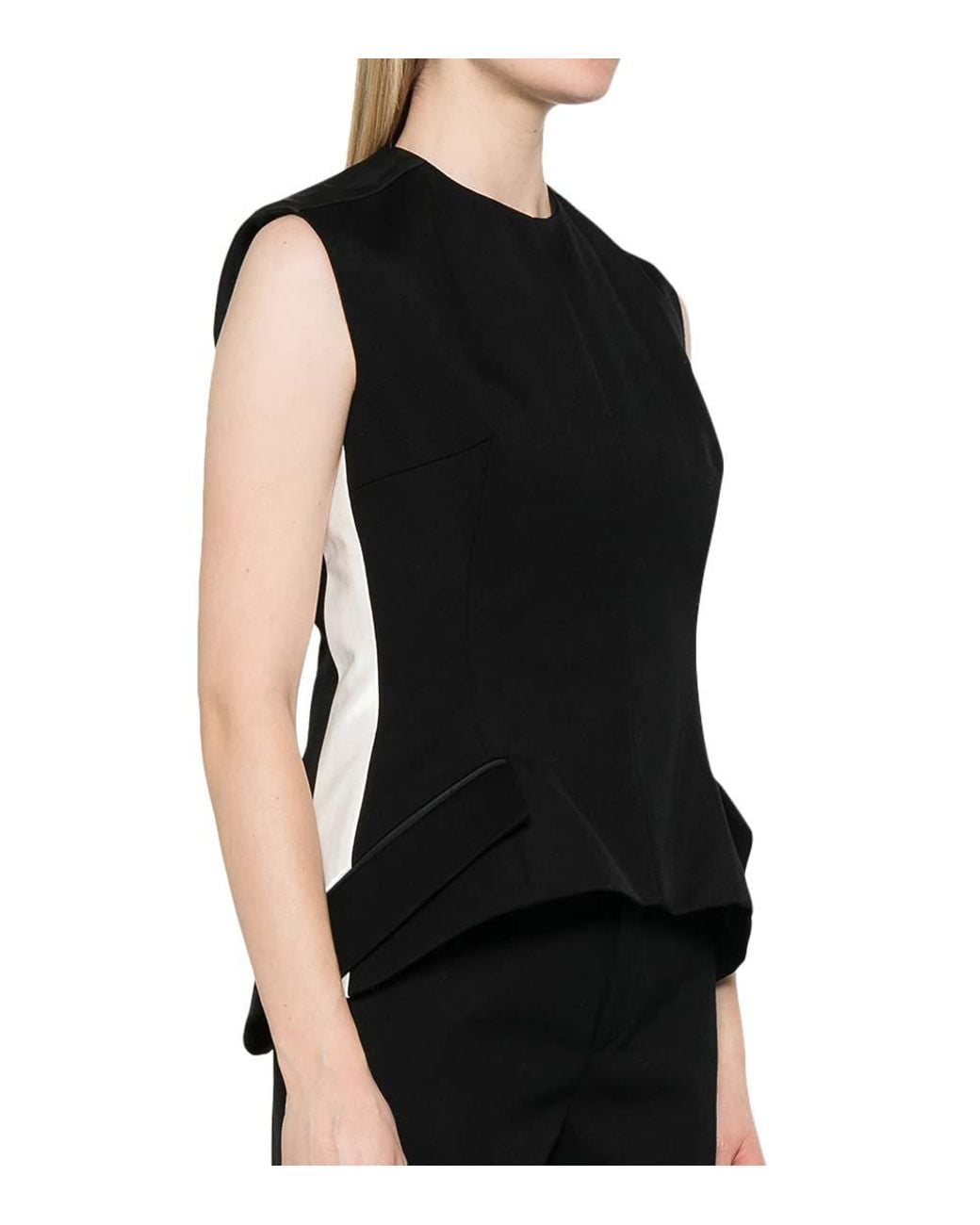 MERYLL ROGGE Black Solid Round Neck Top