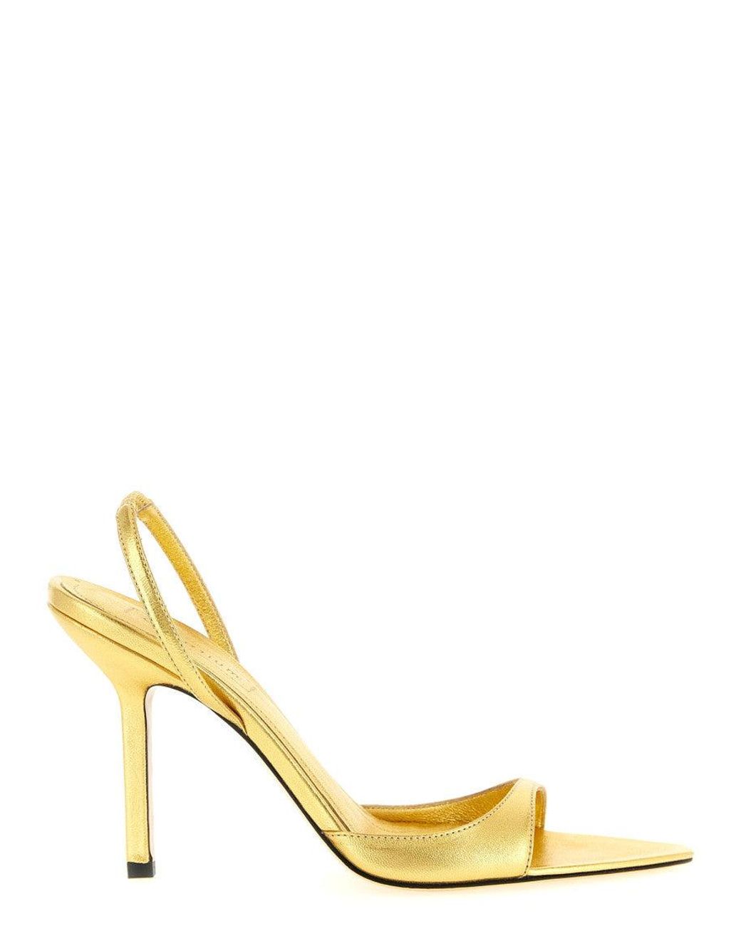 ARMARIUM Metallic Golden Slingback Heels