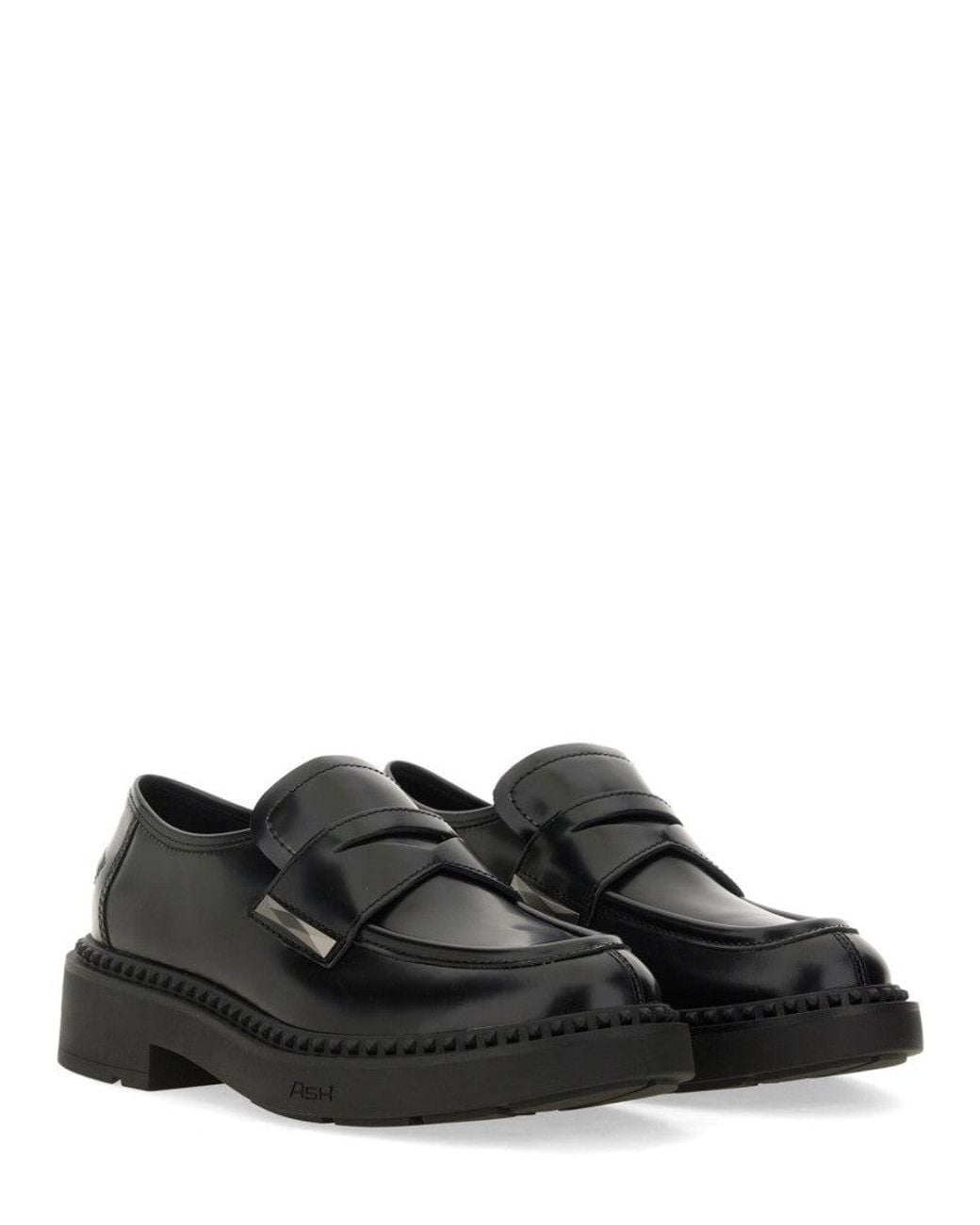 Ash Black Leather Loafers