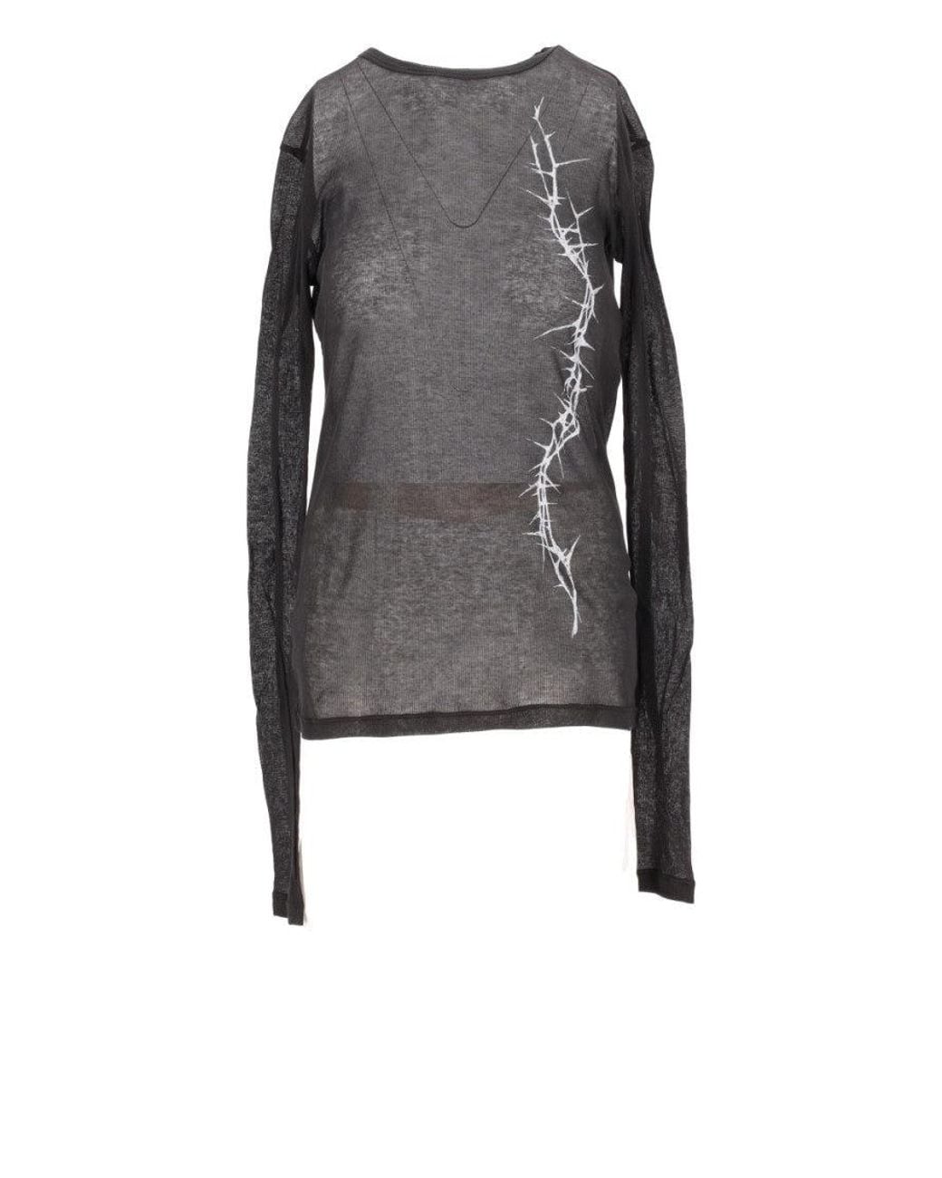 Ann Demeulemeester Black Fiene Slim Fit Long Sleeve T-Shirt