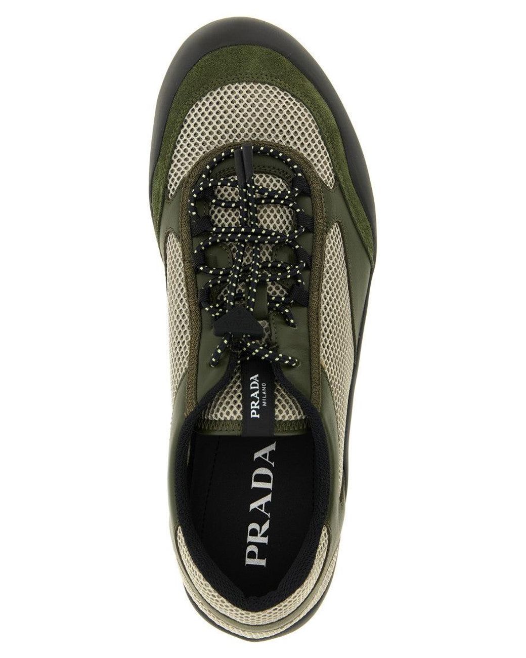 Prada Green Textured Sneakers for men