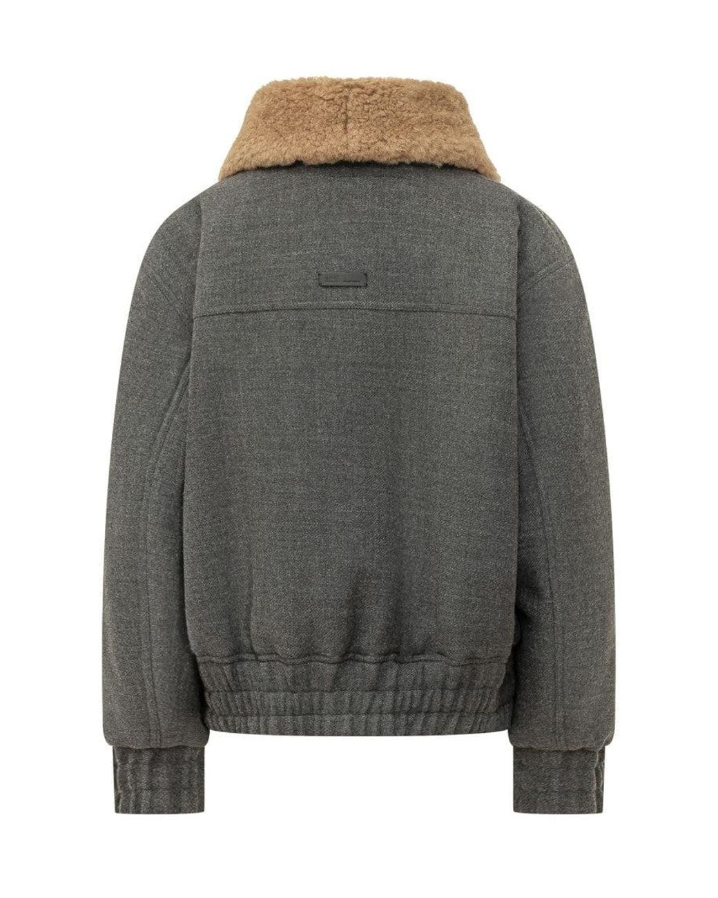 AMI Gray Shearling Collar Jacket for men