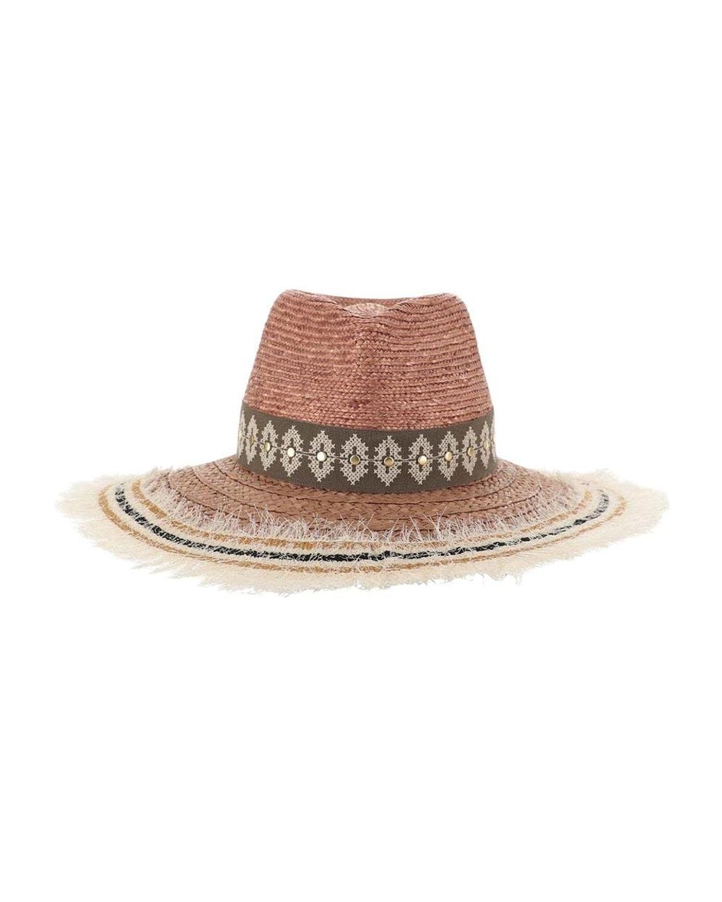 Ferruccio Vecchi Brown Rustic Classic Studded Hat