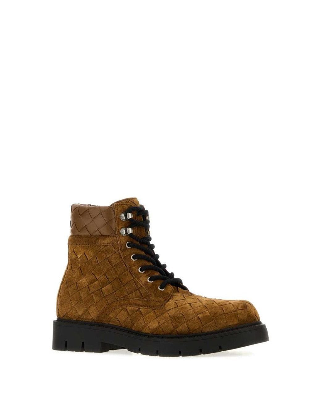 Bottega Veneta Brown Light Woven Haddock Boots for men