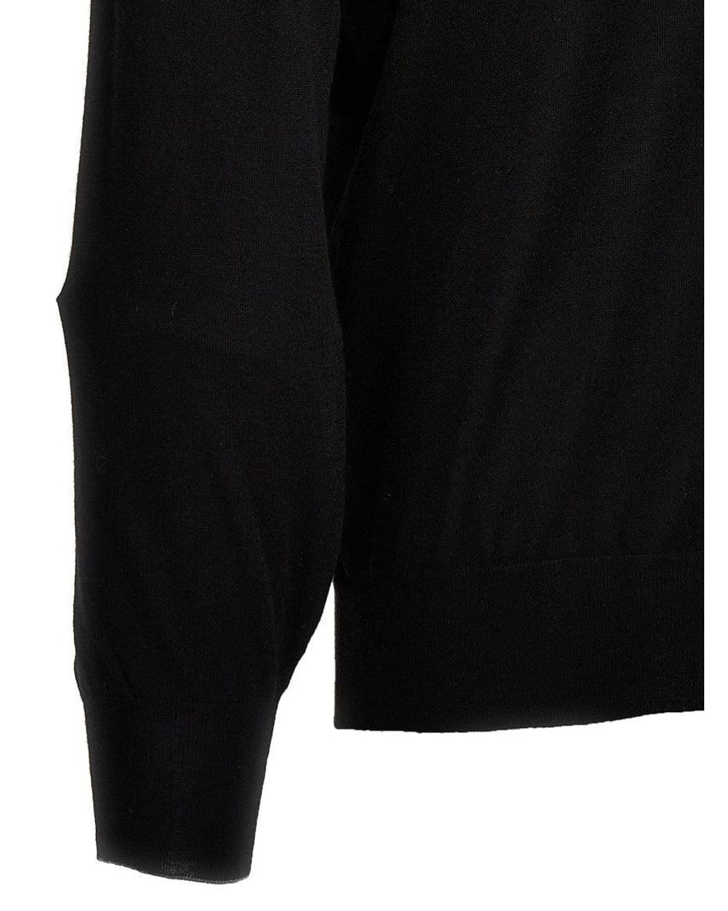 Brunello Cucinelli Black Knitted Polo Shirt for men