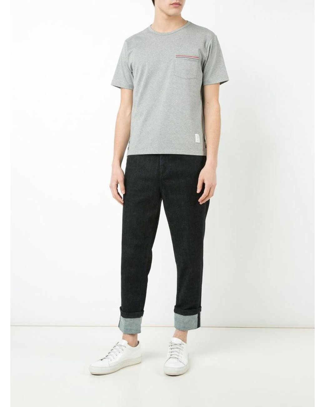 Thom Browne Gray Pocket T-shirt for men