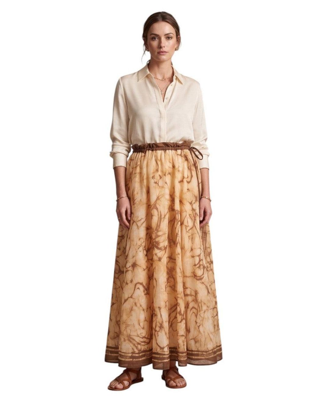 Zimmermann Natural Printed Maxi Skirt