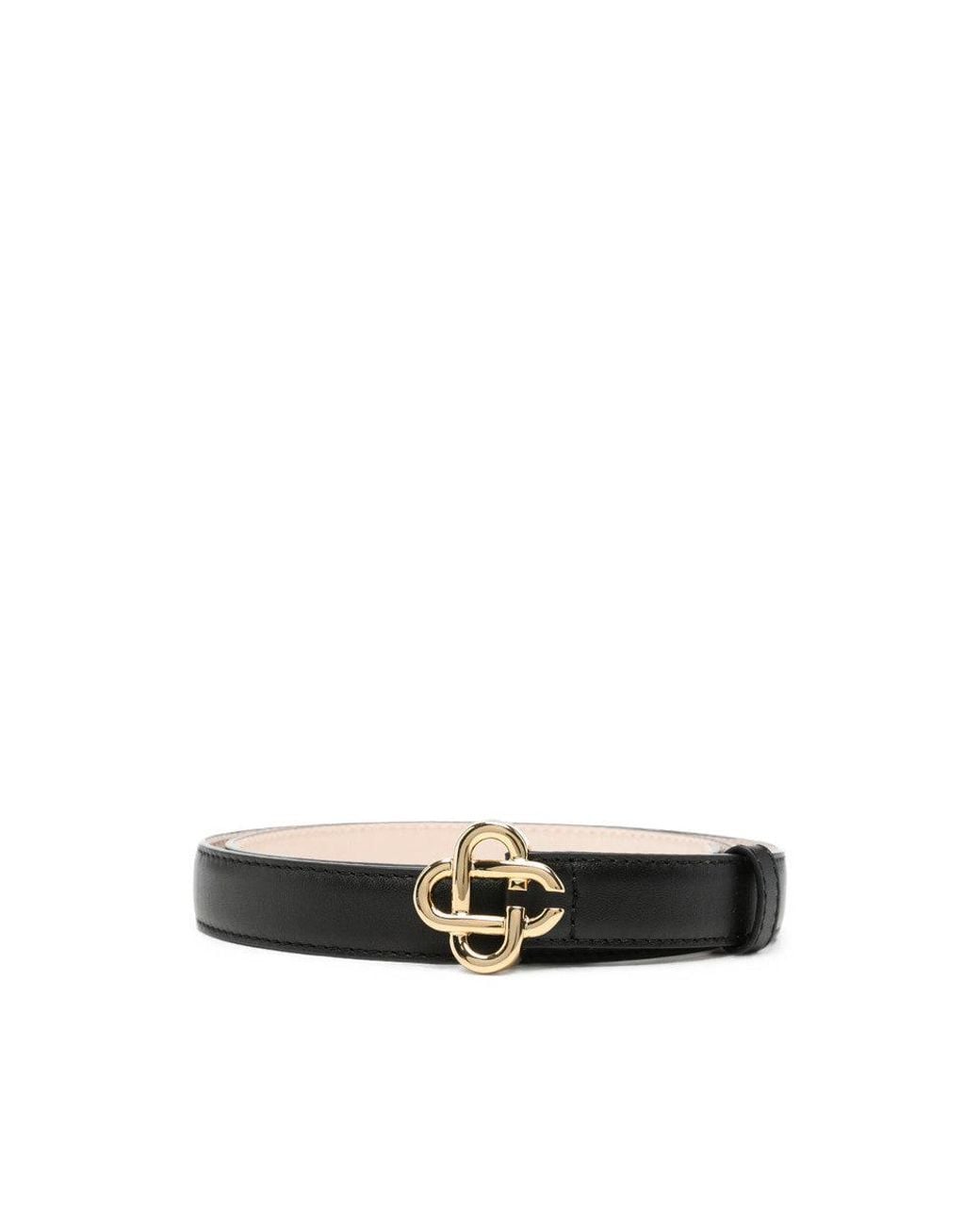 Casablanca Black Logo Buckle Belt for men