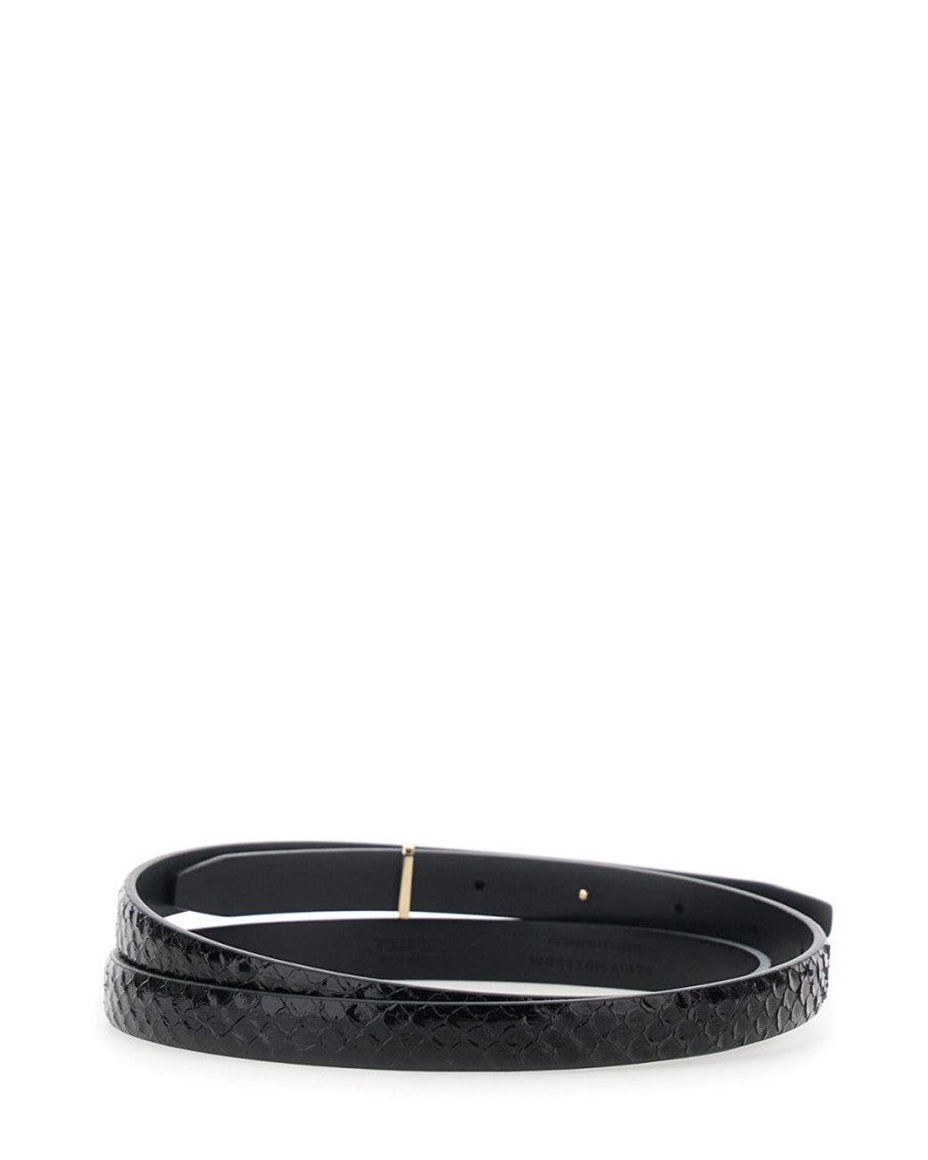 Tom Ford White Textured Buckle Belt