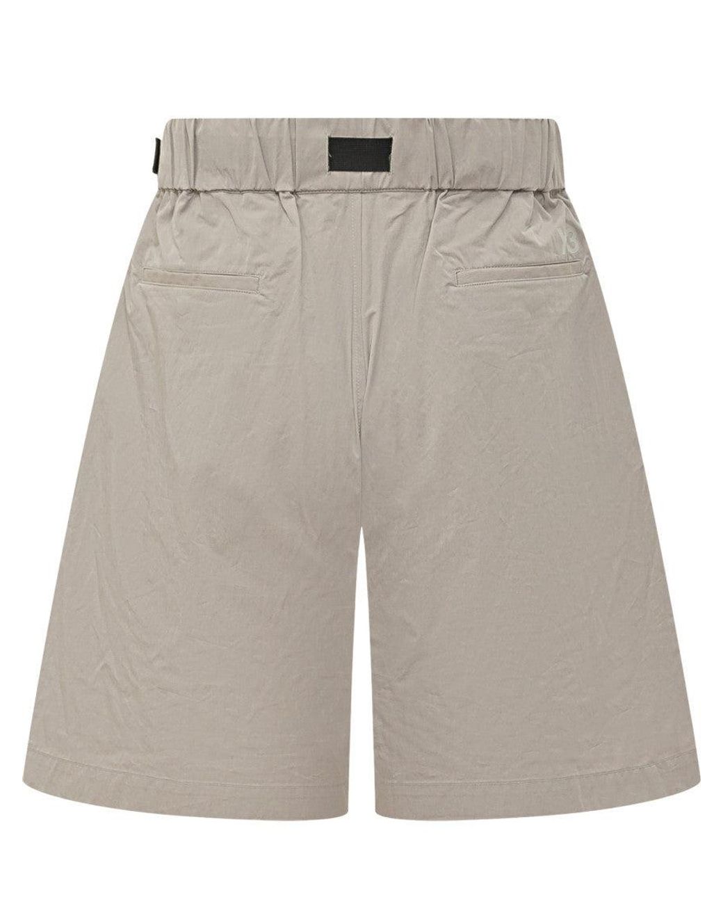 Y-3 Gray Solid Shorts for men