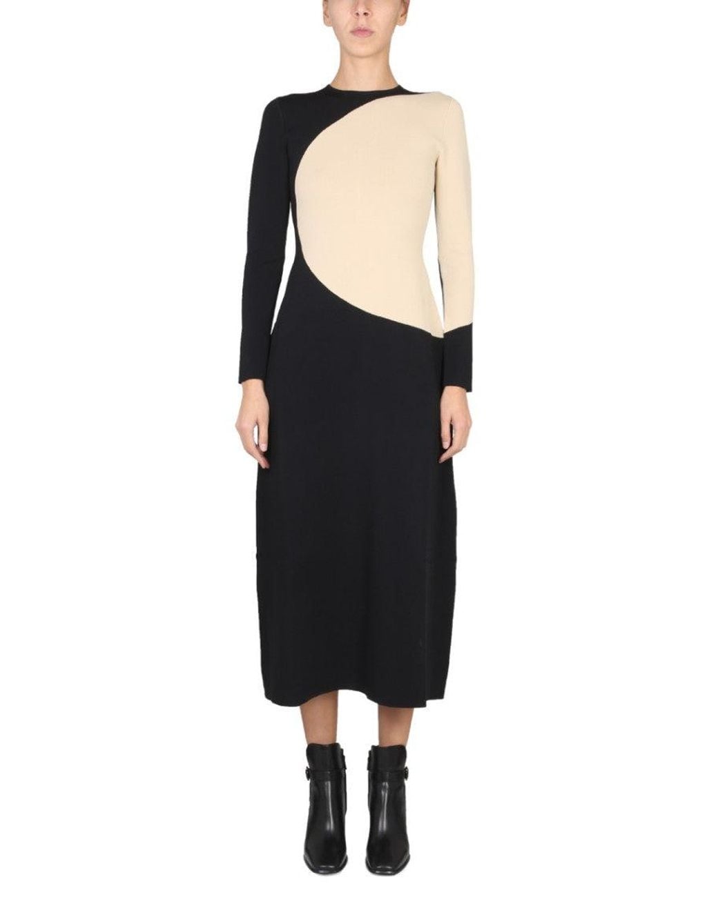 Tory Burch Black Round Neck Midi Dress