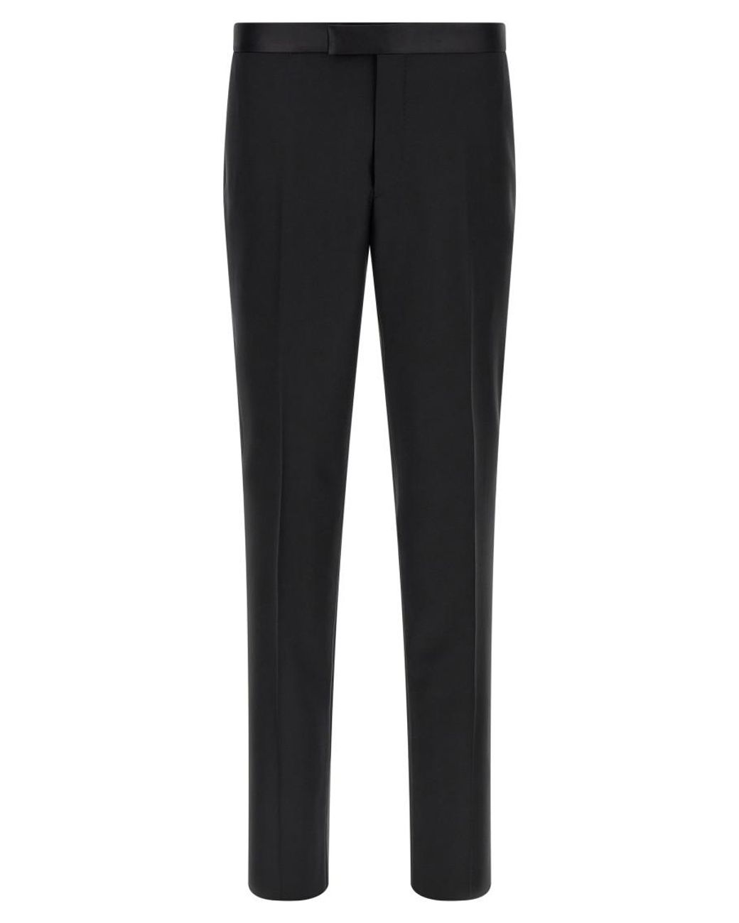 Tagliatore Black Solid Peaked Lapel Suit for men