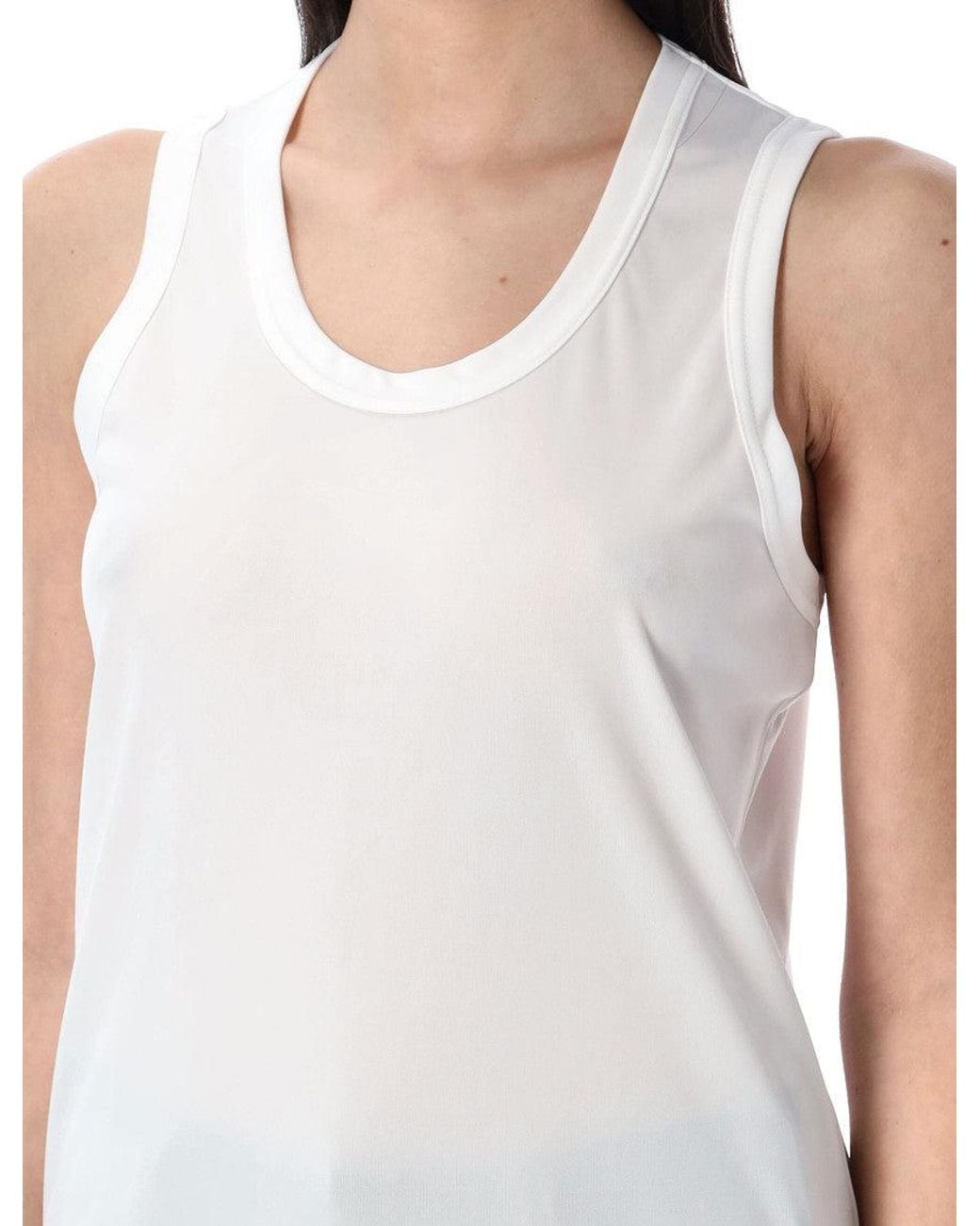 Comme des Garçons White Logo Jersey Tank Top