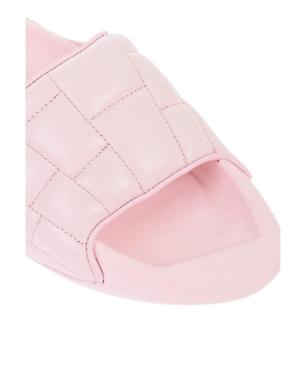 Balmain Pink Quilted Leather Sandals