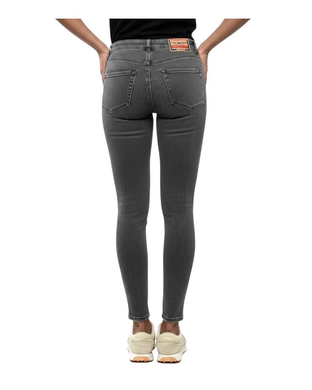 DIESEL Gray Skinny Mid Rise Jeans