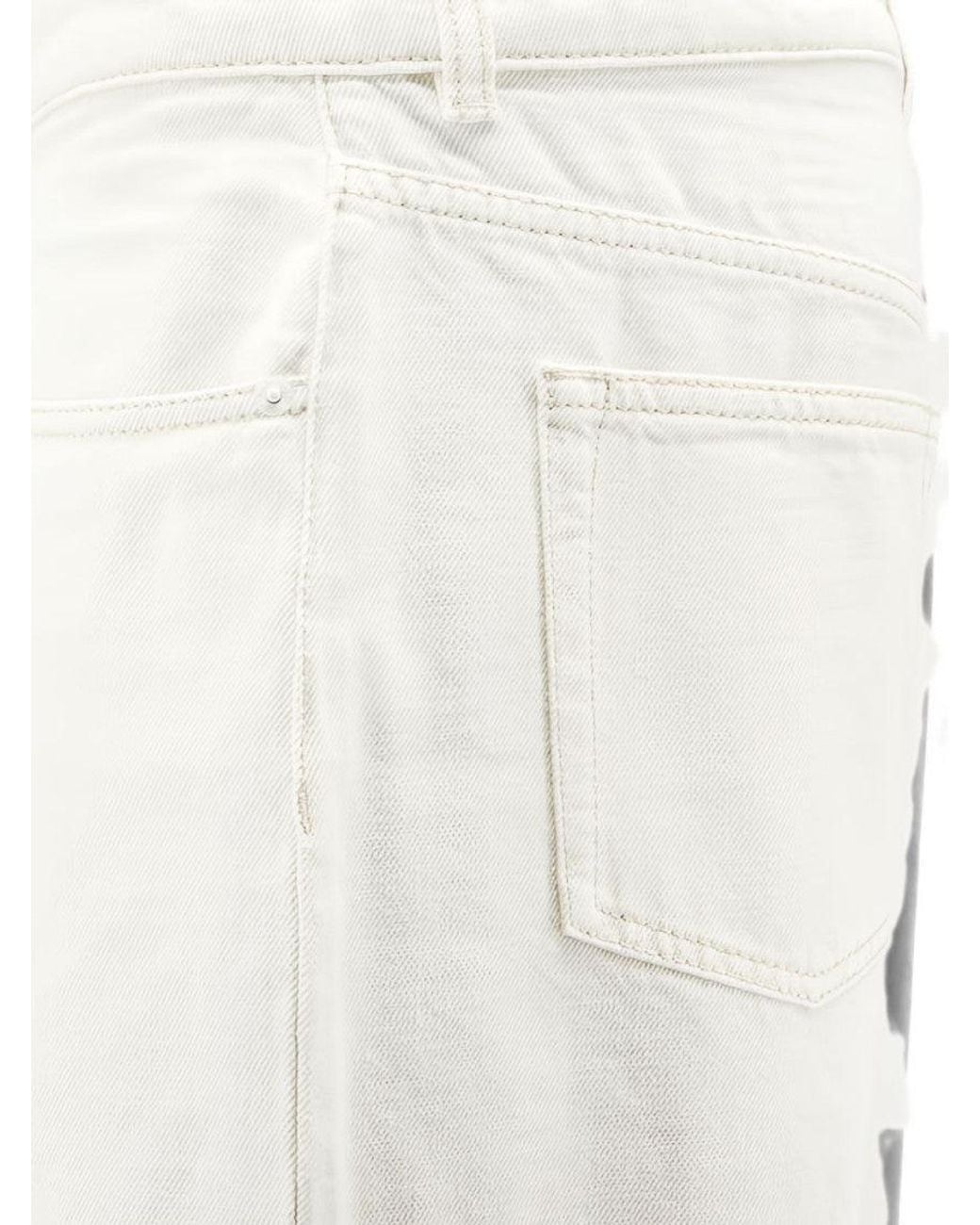 AMI White Large Fit Denim Jeans for men