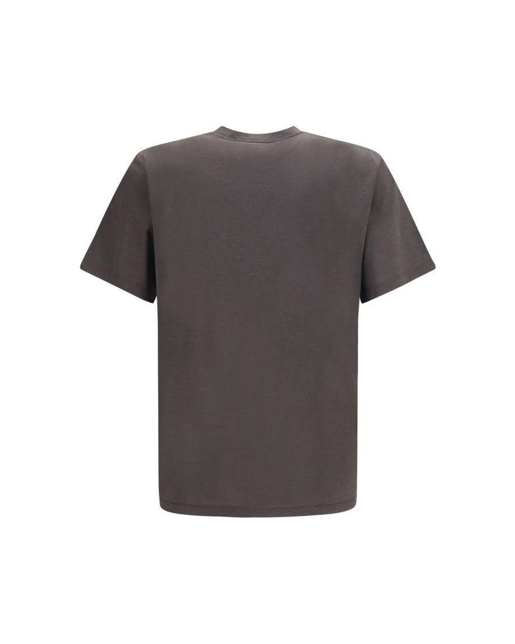 Saint Laurent Gray Dark Taupe Logo T-Shirt for men