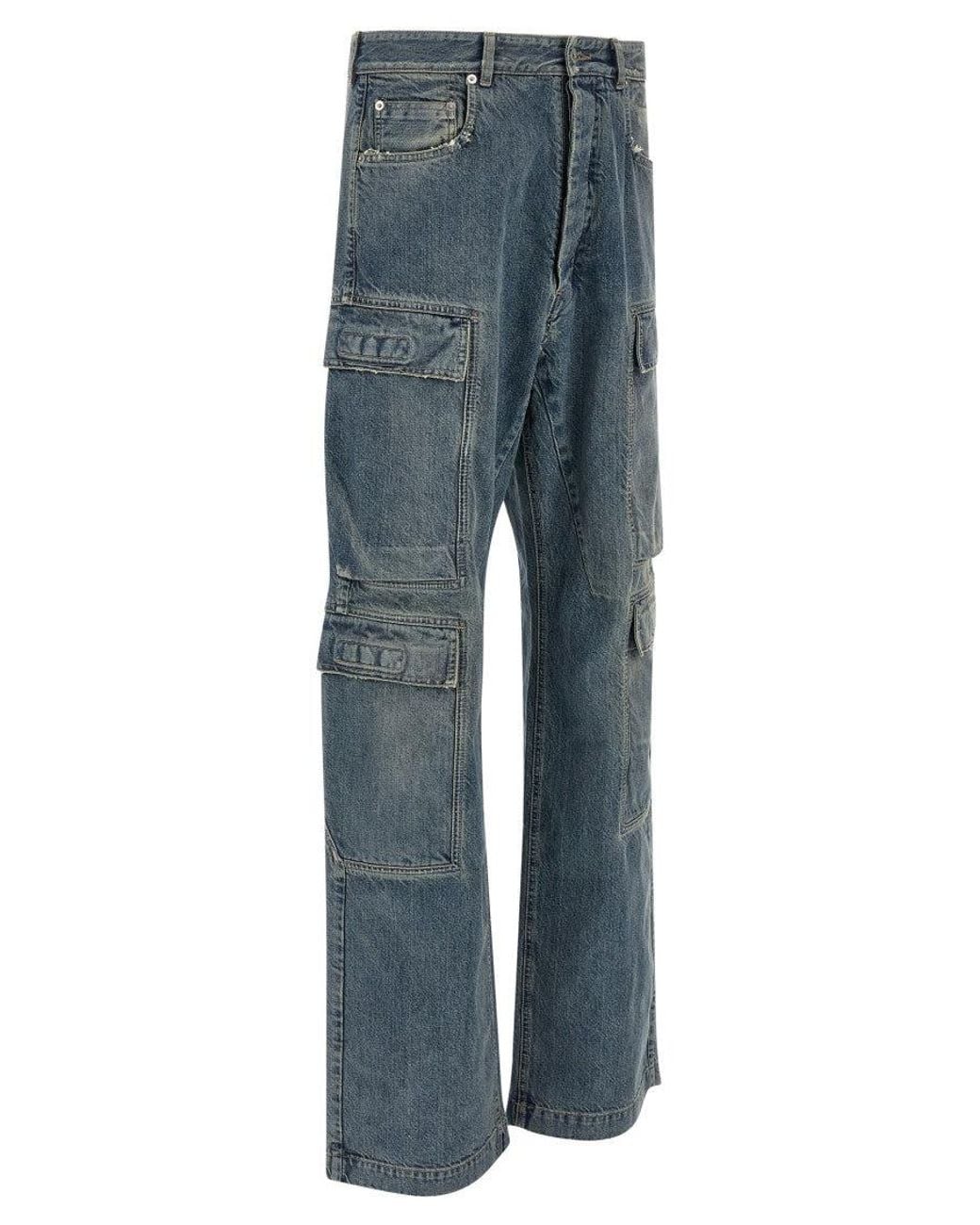 Rick Owens Blue Mid Rise Jeans for men