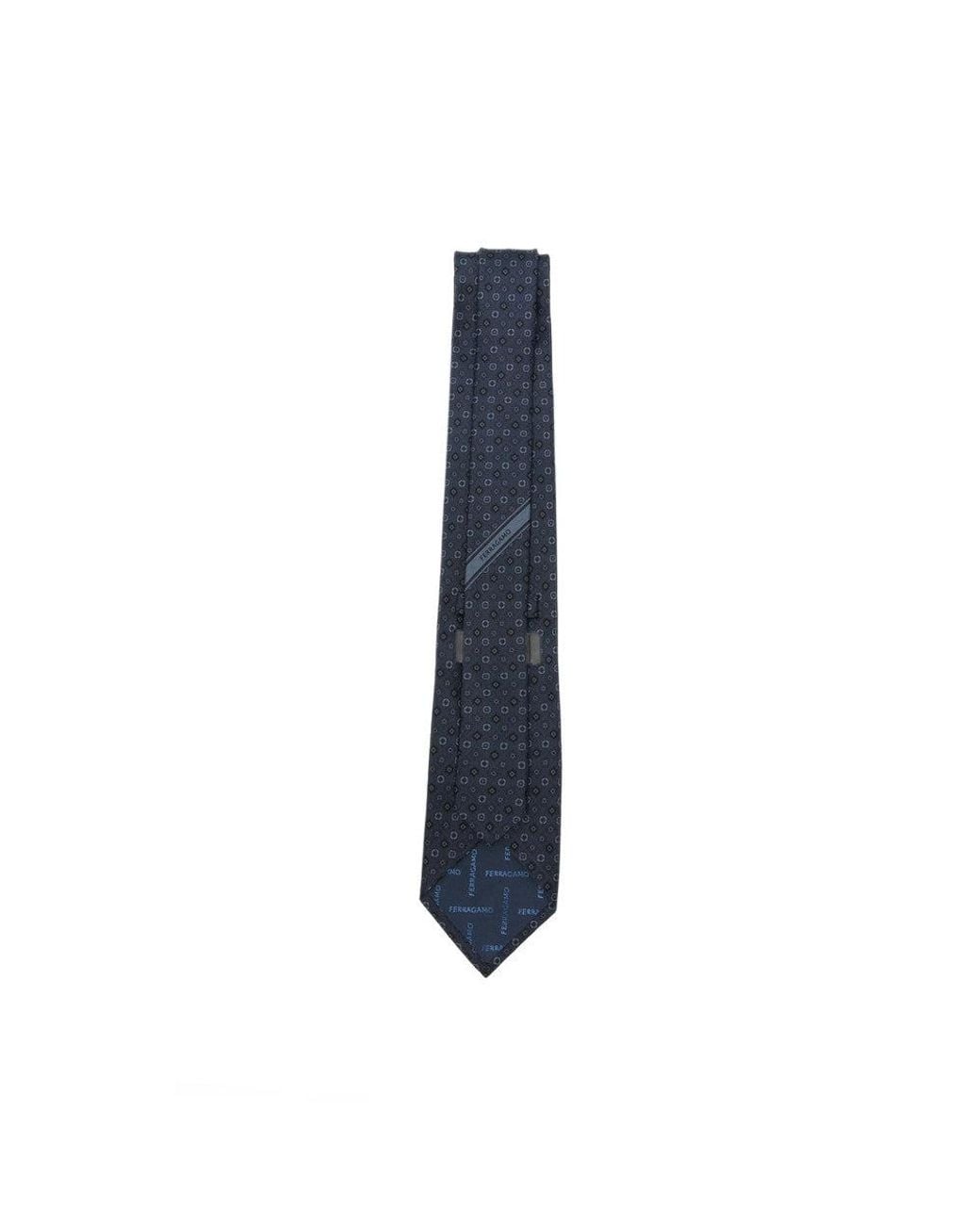 Ferragamo Blue Geometric Pattern Tie for men