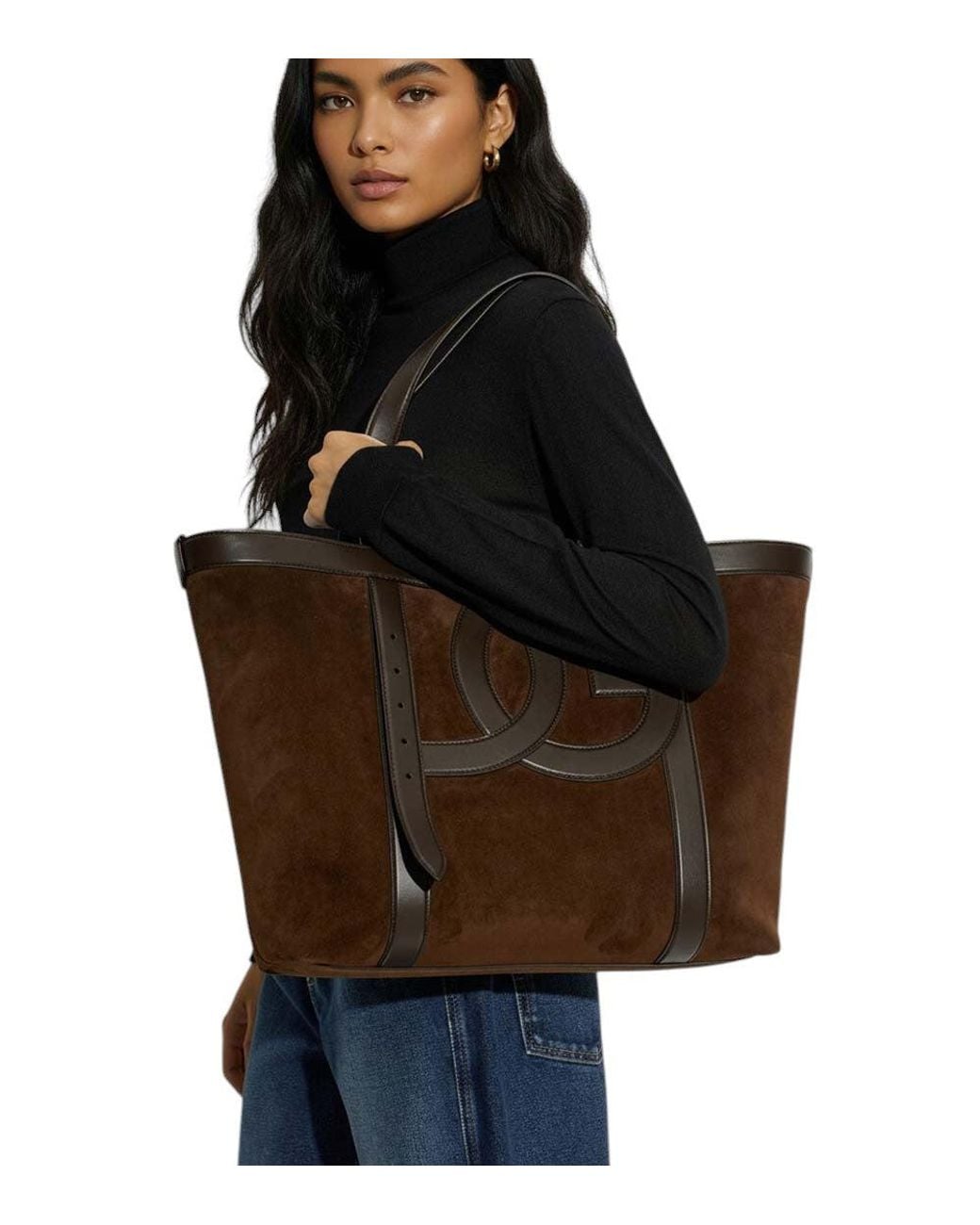 Dolce & Gabbana Brown 3.5 Logo Large Tote