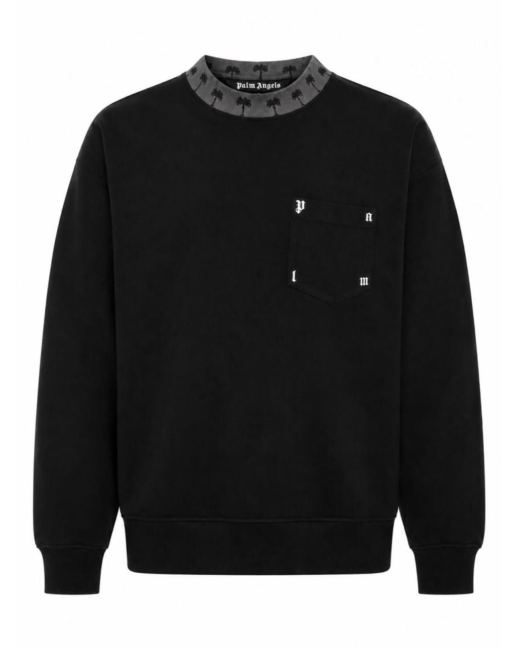 Palm Angels Black Crew Neck Sweatshirt for men